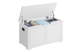 Vasagle Truhe Landhausstil, Weiss 80x40x46 cm, MDF, Spanplatte