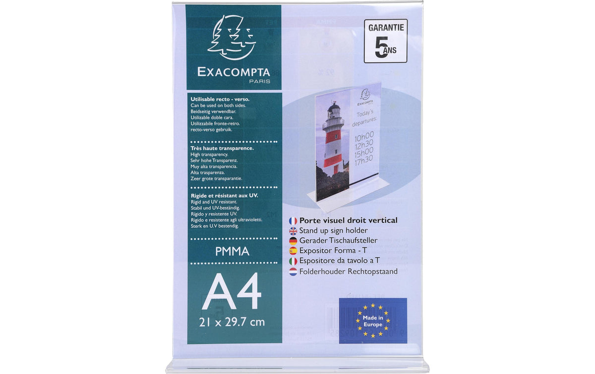 Exacompta Tischaufsteller A4, gerade hoch, UV beständig