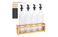 relaxdays Öl Flasche mit Bambsuregal 4er Set