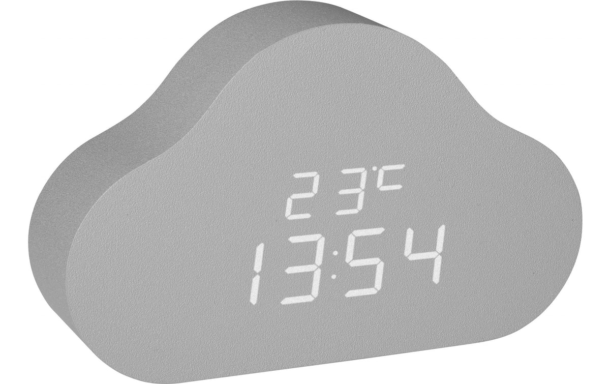 TFA Digitalwecker CLOCCO CLOUD Grau