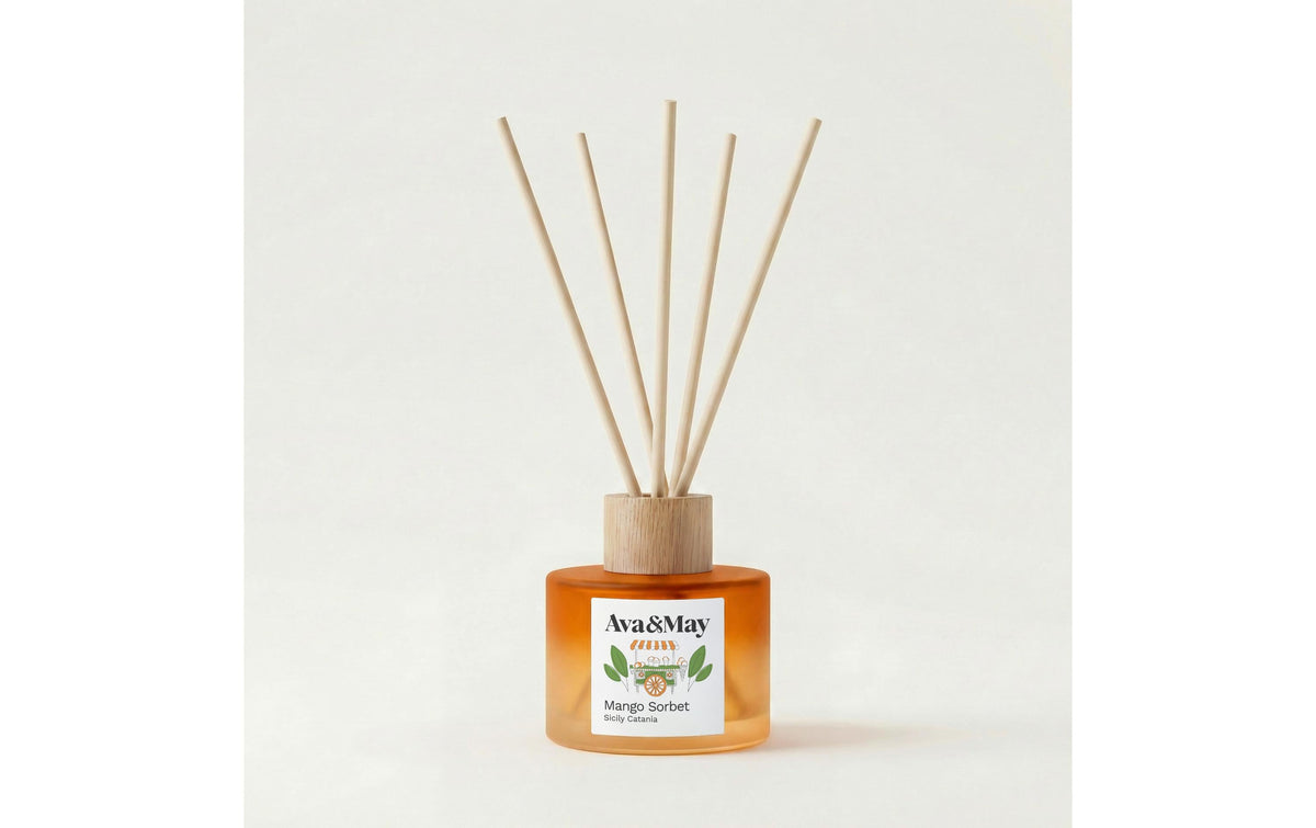 AVA & MAY Duftstäbchen Mango Sorbet, 120ml Rattan-Stäbchen
