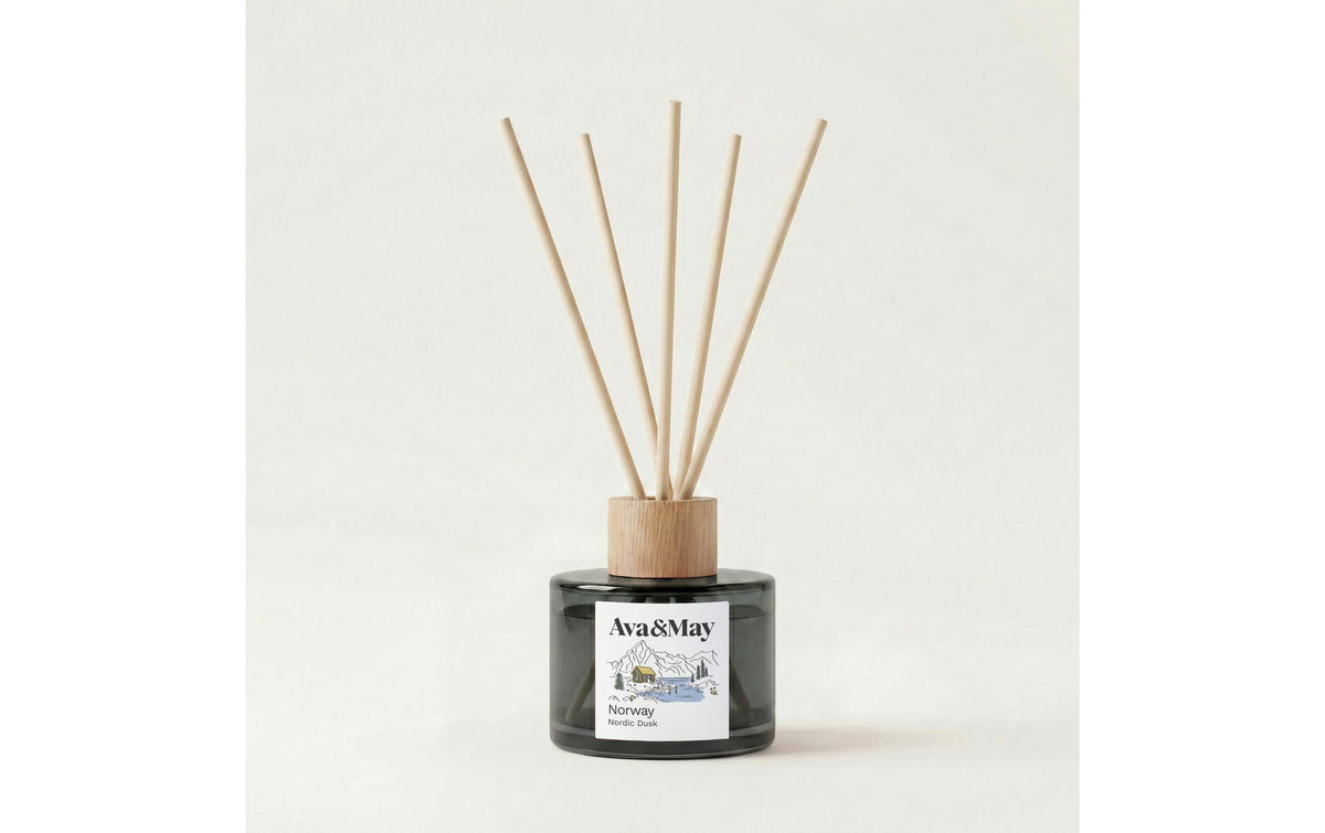 AVA & MAY Duftstäbchen Norwegen, 120ml Rattan-Stäbchen