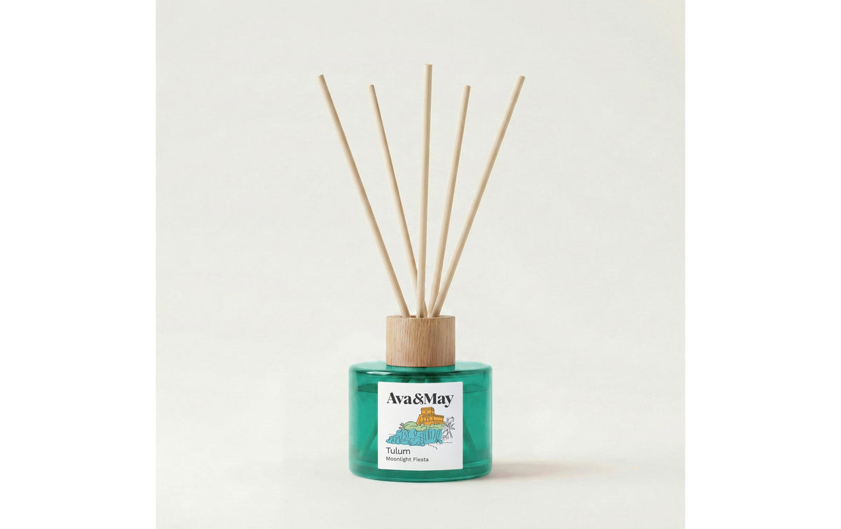 AVA & MAY Duftstäbchen Tulum, 120ml Rattan-Stäbchen