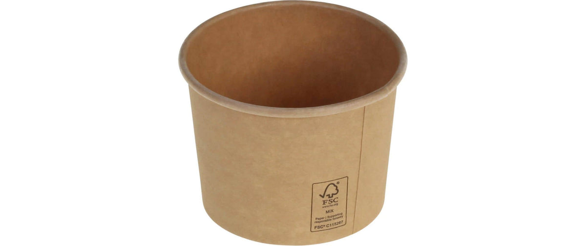 belesse nature Eisbecher Kraft/PLA 120ml 50 Stk, Ø73x54mm, braun
