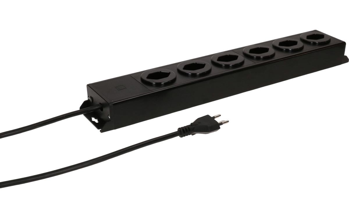 Steckdosenleiste Power Line 6x Typ 13 schwarz/schwarz 3.0m