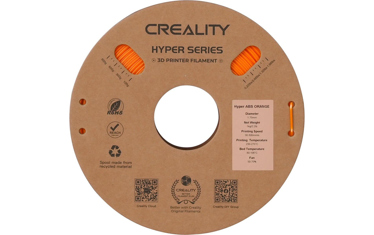 Creality Hyper ABS Filament  Orange Schnelles ABS Druckfilament 1kg