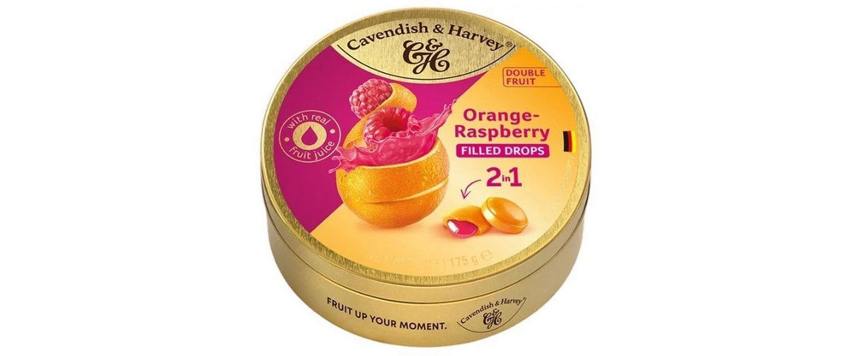 Orange & Raspberry Filled Drops 175 g
