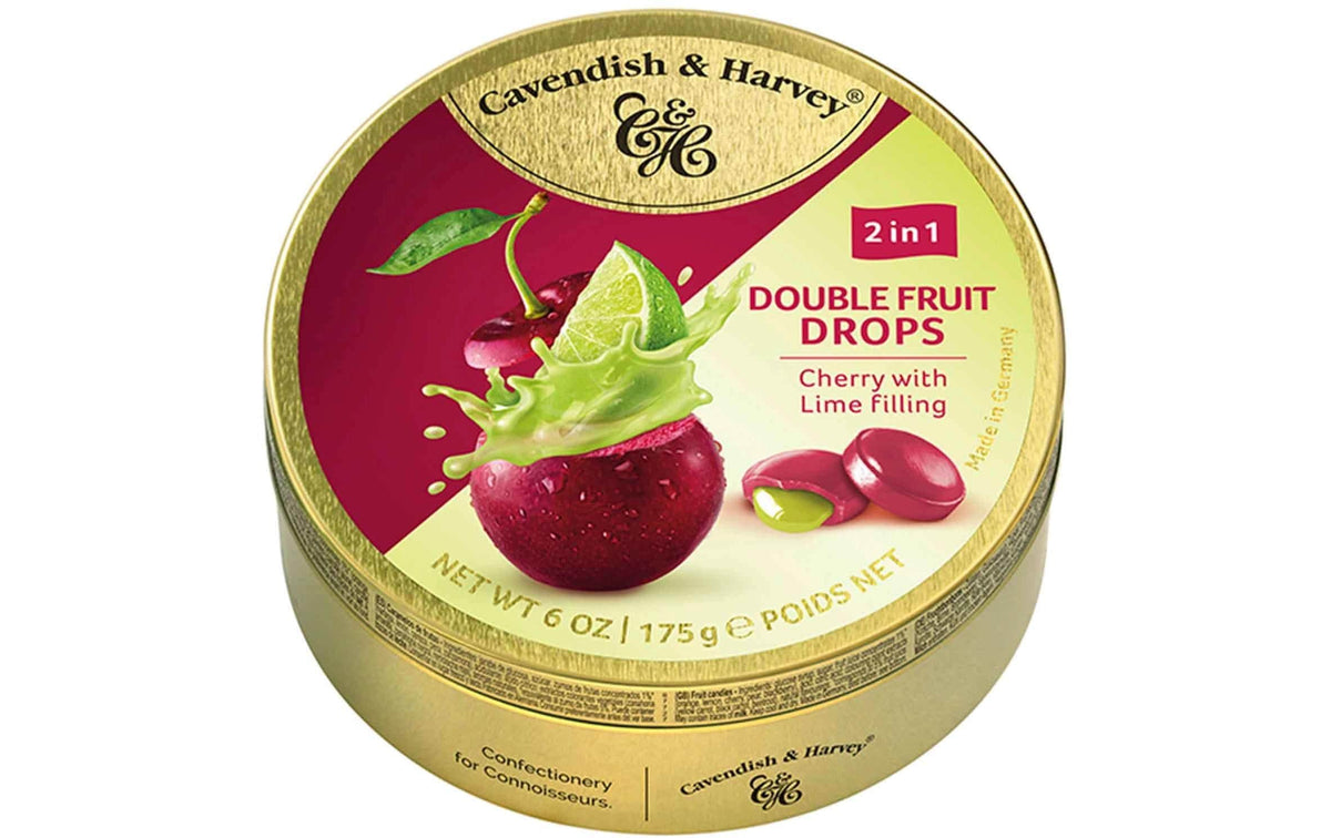 Cherry-Lime Filled Double Fruit Drops 175 g