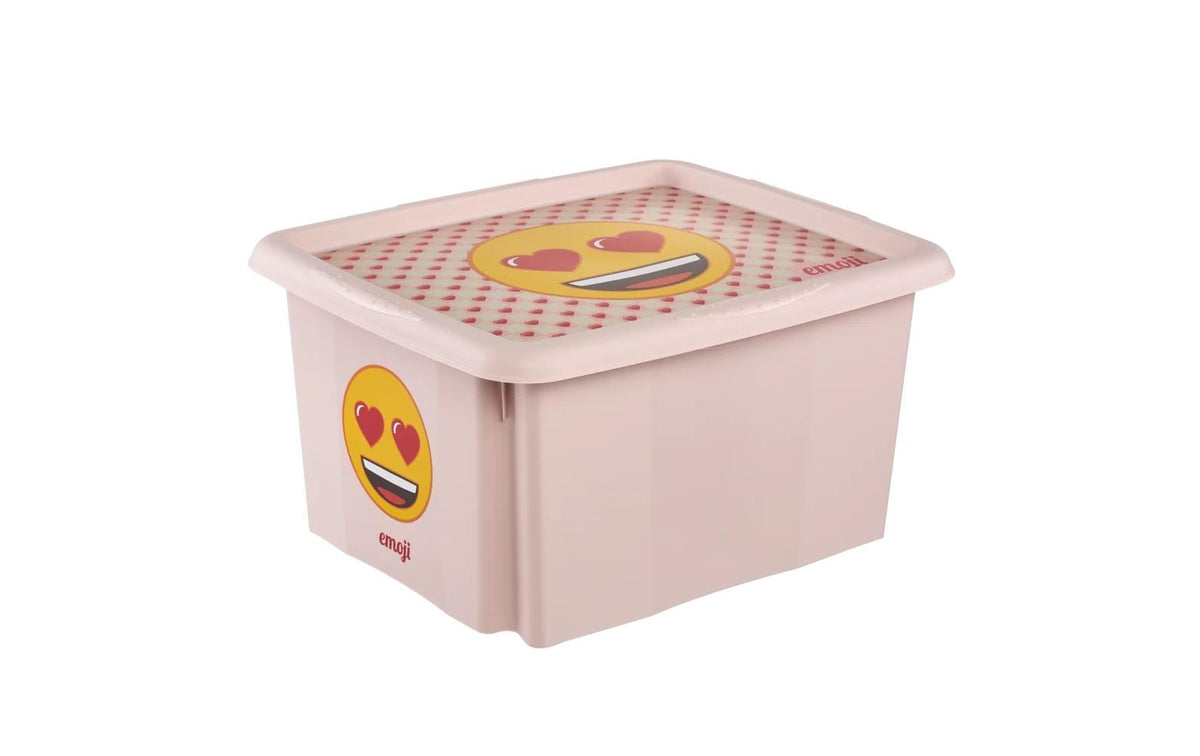 keeeper Dreh-/Stapelbox mit Deckel 30 l Karolina "Emoji Hearts"
