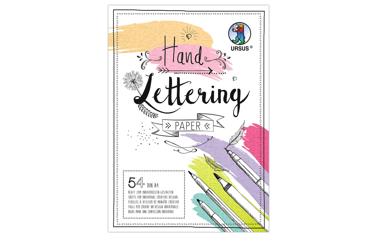 URSUS Handlettering Paper A4 54 Blatt, 220g, 27 Farben