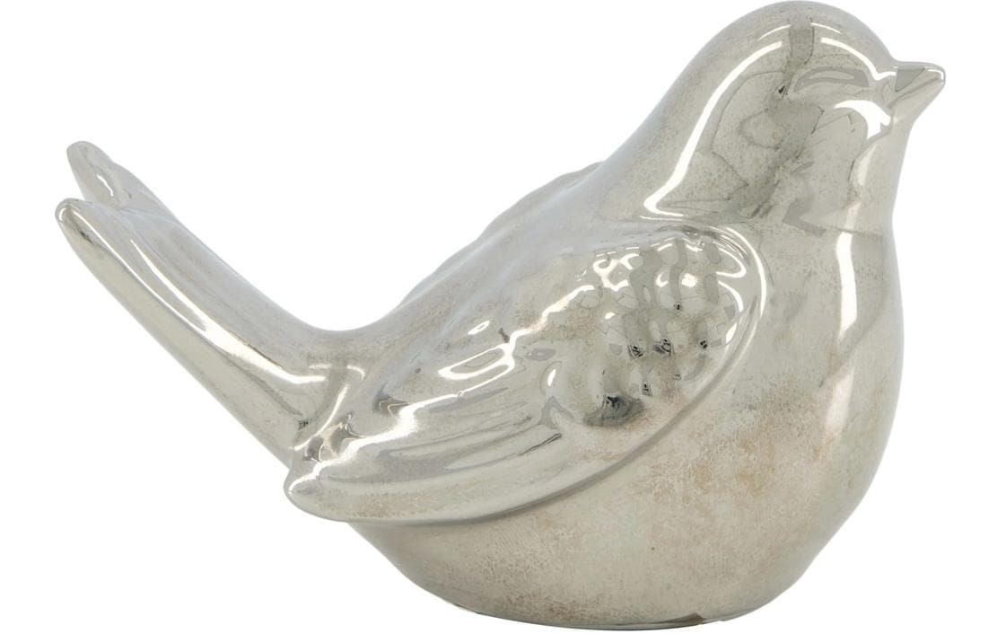Chalet Keramikvogel Vivy 12.5x6.5x8cm silber