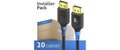 FlexInstall DP Kabel 8K, 3.0m, 20 Stk DP 1.4, 32.4Gbps, InstallerPack