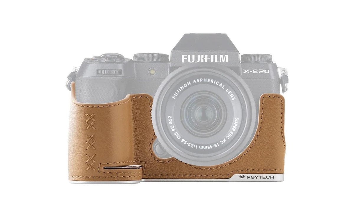 PGYTECH Leather Camera Case For FUJIFILM X-S20 Clay Brown