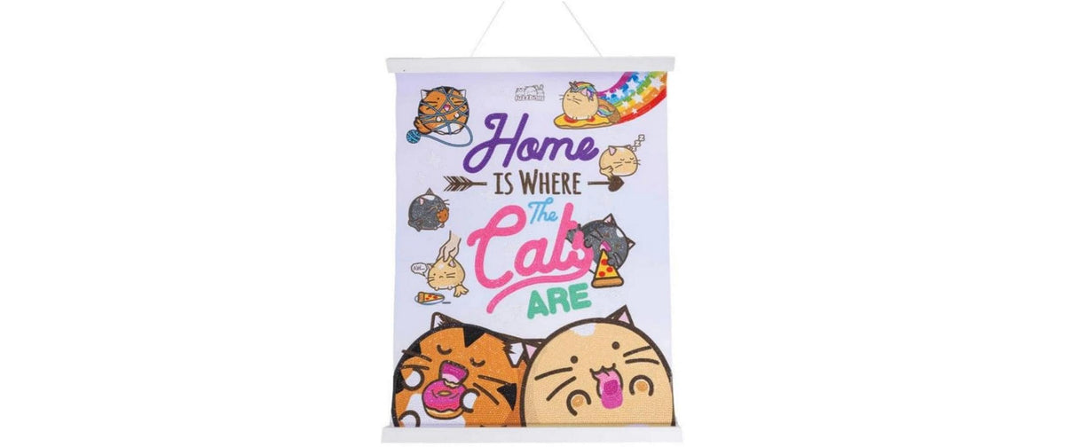 Home Is Where The Cats Are 40x50cm Crystal Art Scroll