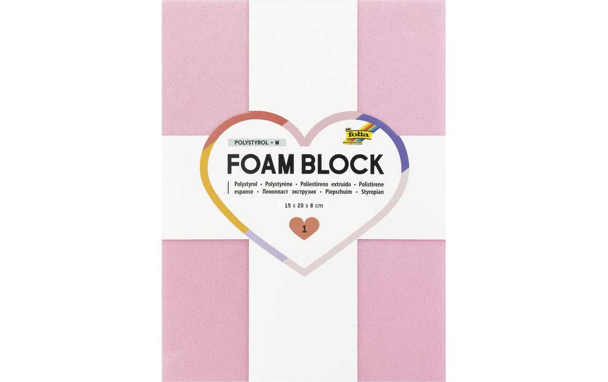 Folia Bastelblock Foam Polystyrol M, 15x20x8cm, 1 Stück