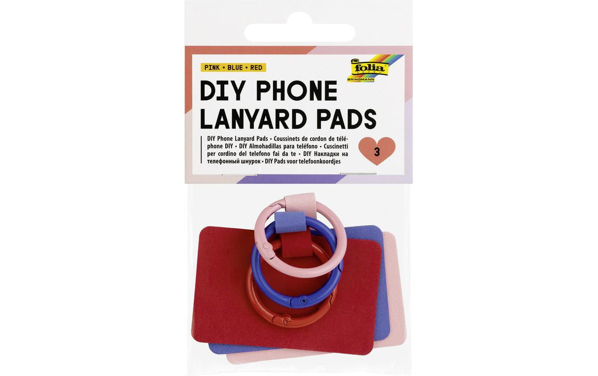 Folia DIY Phone Lanyard Pads 3 Stück, in 3 verschieden Farben