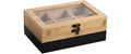 Kesper Tee-Box mit 6 Fächern Bambus, 21,5x15 cm, Höhe:8,5 cm, Br/Schw.
