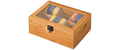 Kesper Tee-Box mit 6 Fächern Bambus, 21,5 x 15 cm, Höhe: 8,5 cm