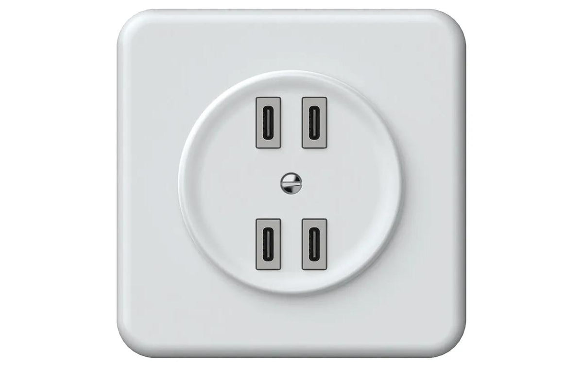 Hager ORIGIN UP Ladesteckdose 4xUSB Typ C 20W PD, kurzschlfest und überlastisch, ws