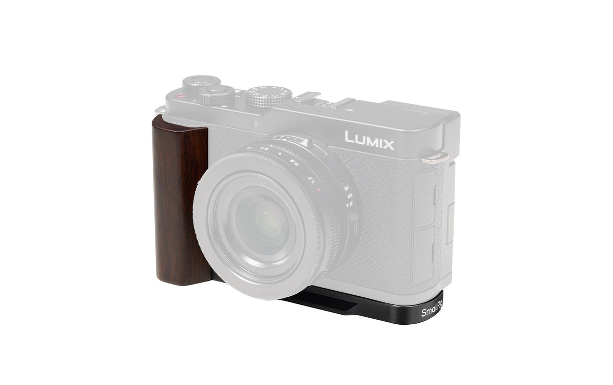 SmallRig L-Plate with Wooden Handle for Panasonic LUMIX L10 Black