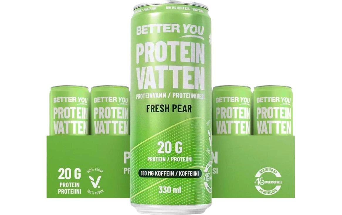 Vegan Protein Soda Fresh Pear Koffeinhaltig, 24x330ml