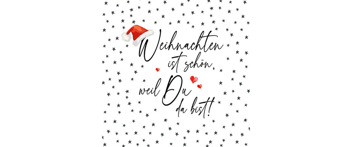 B+C Weihnachtsservietten Mit dir Grösse 33x33cm, 20 Stück, 3-lagig