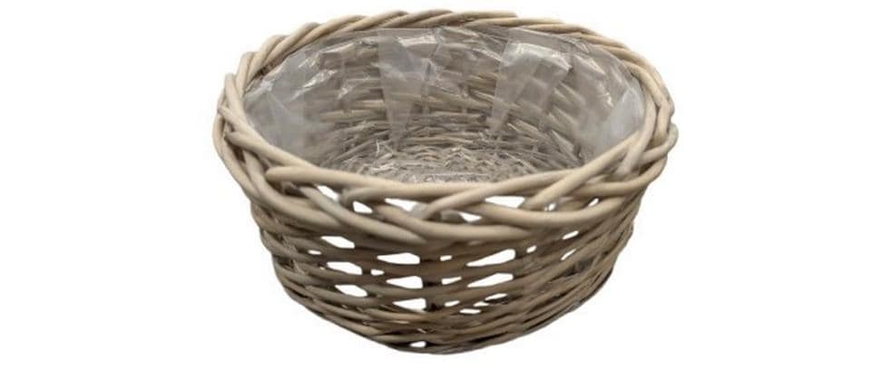 Chalet Weidenschale Lasse rund  S 28x28x13cm grau