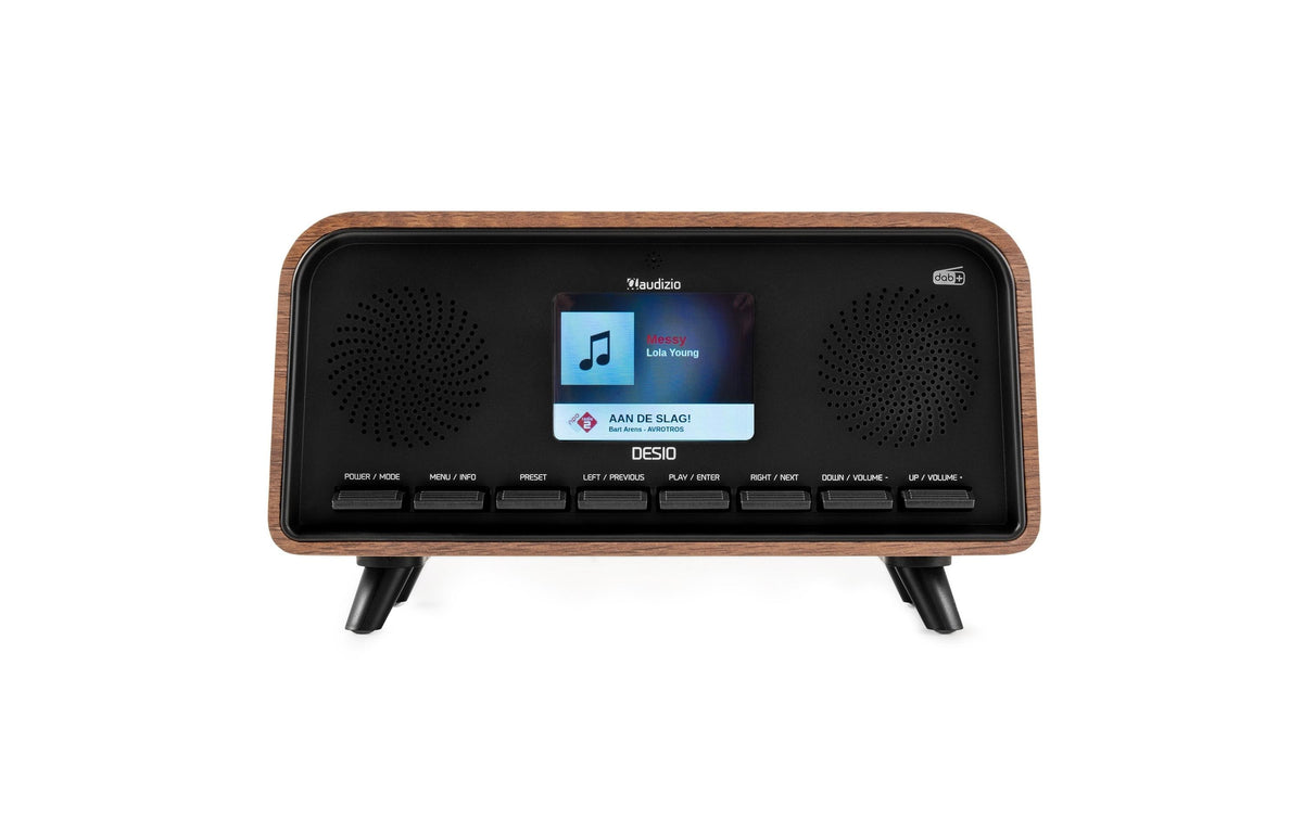 Audizio Desio-DWD Retro DAB+ Radio, Stereo, BT, darkwood