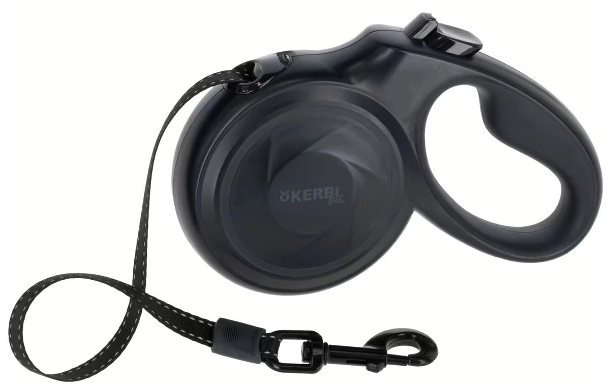 Kerbl Rollleine S Schwarz, 5m Gurt