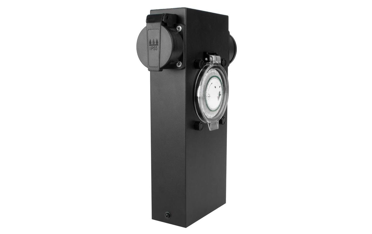 Steffen GardenLine Steckdosensäule mit Timer, mit 2 Aussensteckd T13 IP55, sz