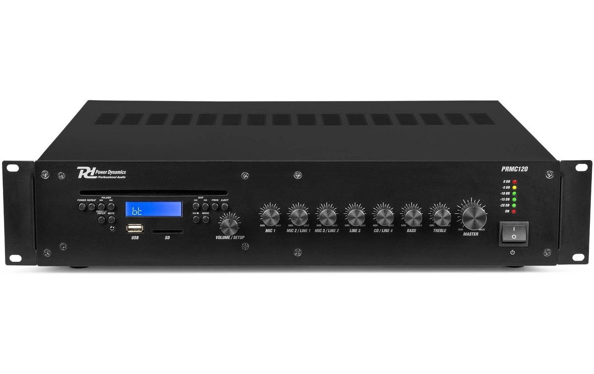 Power Dynamics PRC120 100V Verstärker 120W, CD, USB/MP3