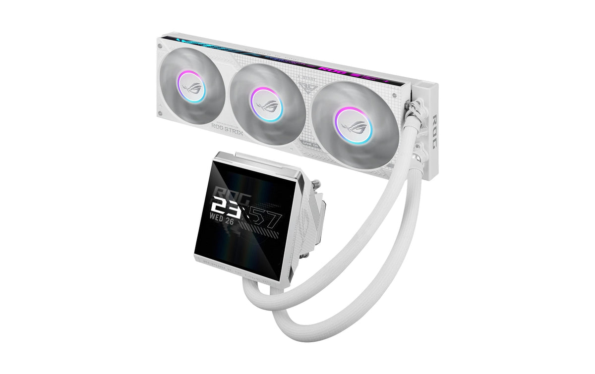 Asus ROG STRIX LC IV 360 ARGB LCD WHT Liquid CPU Cooler, IPS LCD, 3x120mm ARGB