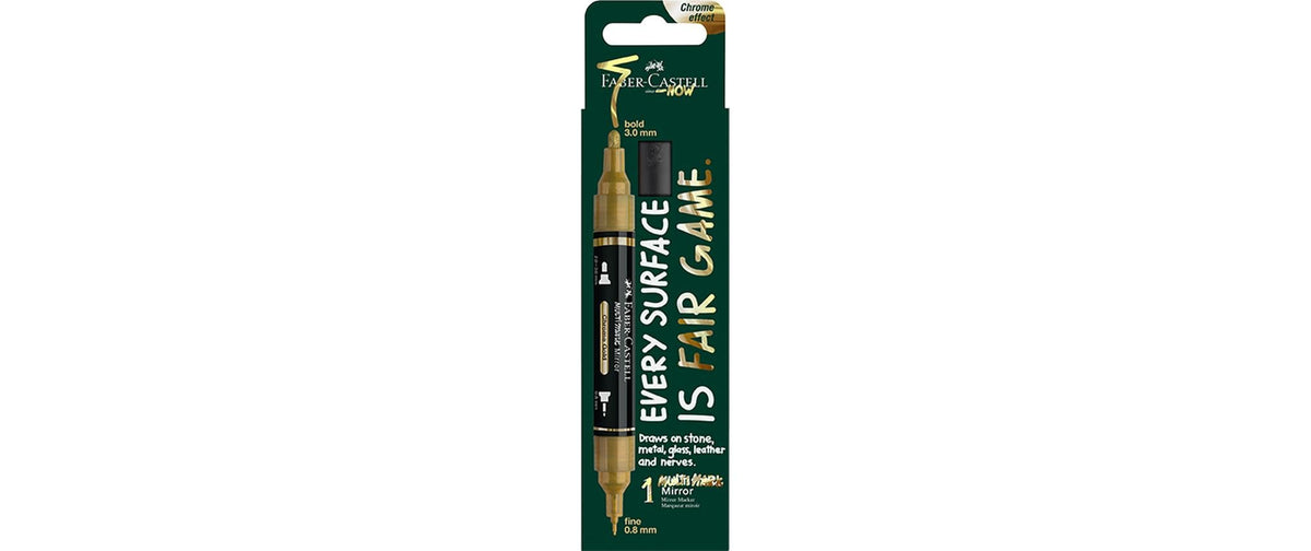 Faber-Castell Acrylic Marker Multimark Chrome Gold, Doppelspitze, 1 Stk