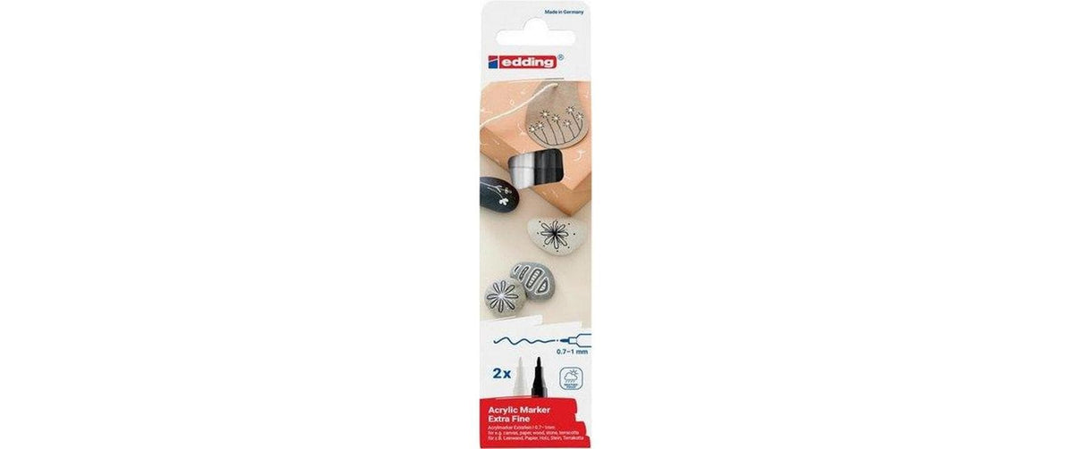 edding Acrylmarker 5500 extra fein E-2 0.7-1 mm, tiefschwarz/weiss