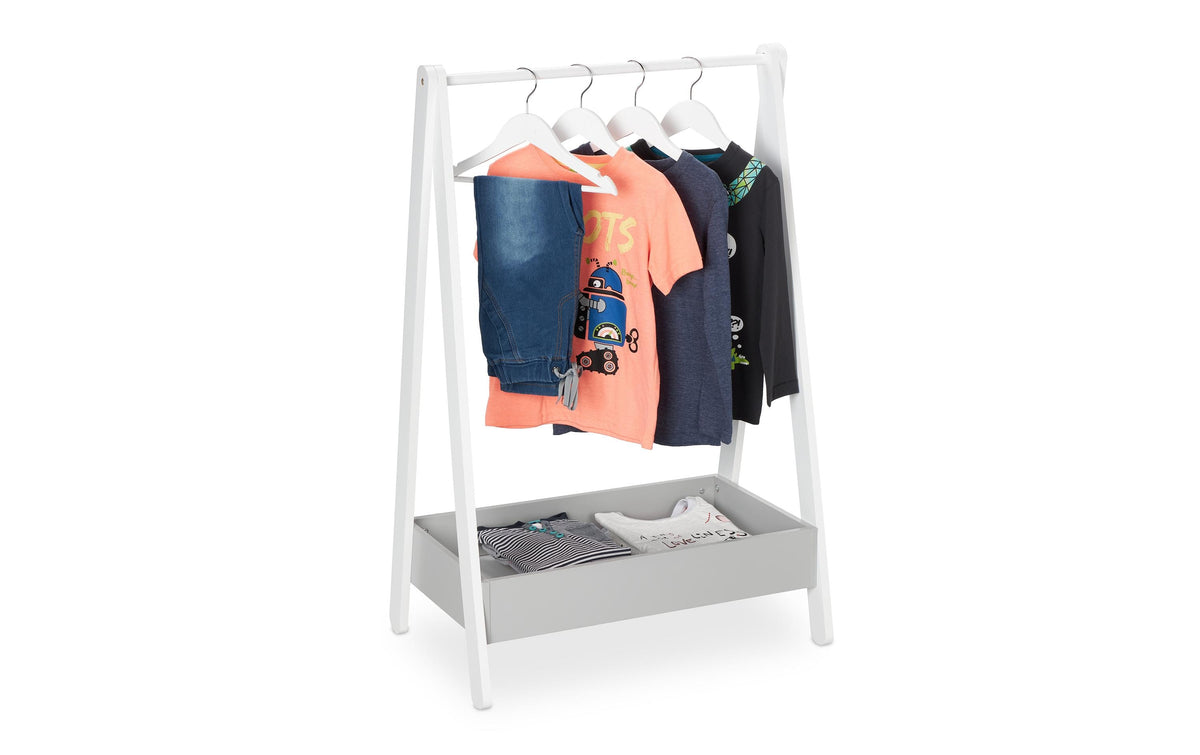 relaxdays Kindergarderobe Grau/Weiss