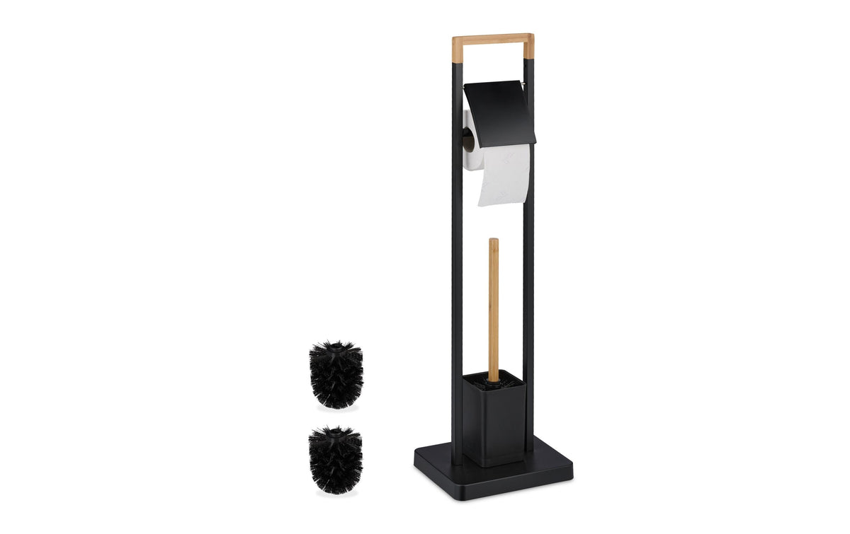 relaxdays WC Garnitur Schwarz/Braun