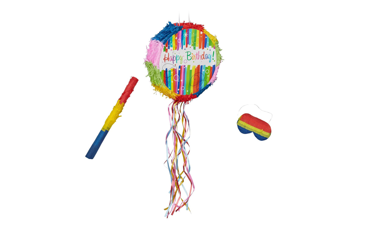 relaxdays Pinata Happy Birthday Mehrfarbig