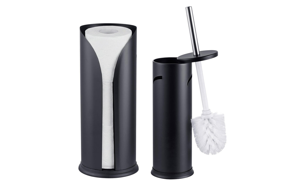 relaxdays Wc-Rolllenhalter-Set Schwarz