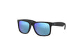 Ray-Ban JUSTIN RUBBER BLACK Sonnenbrille, Lens BLUE FLASH