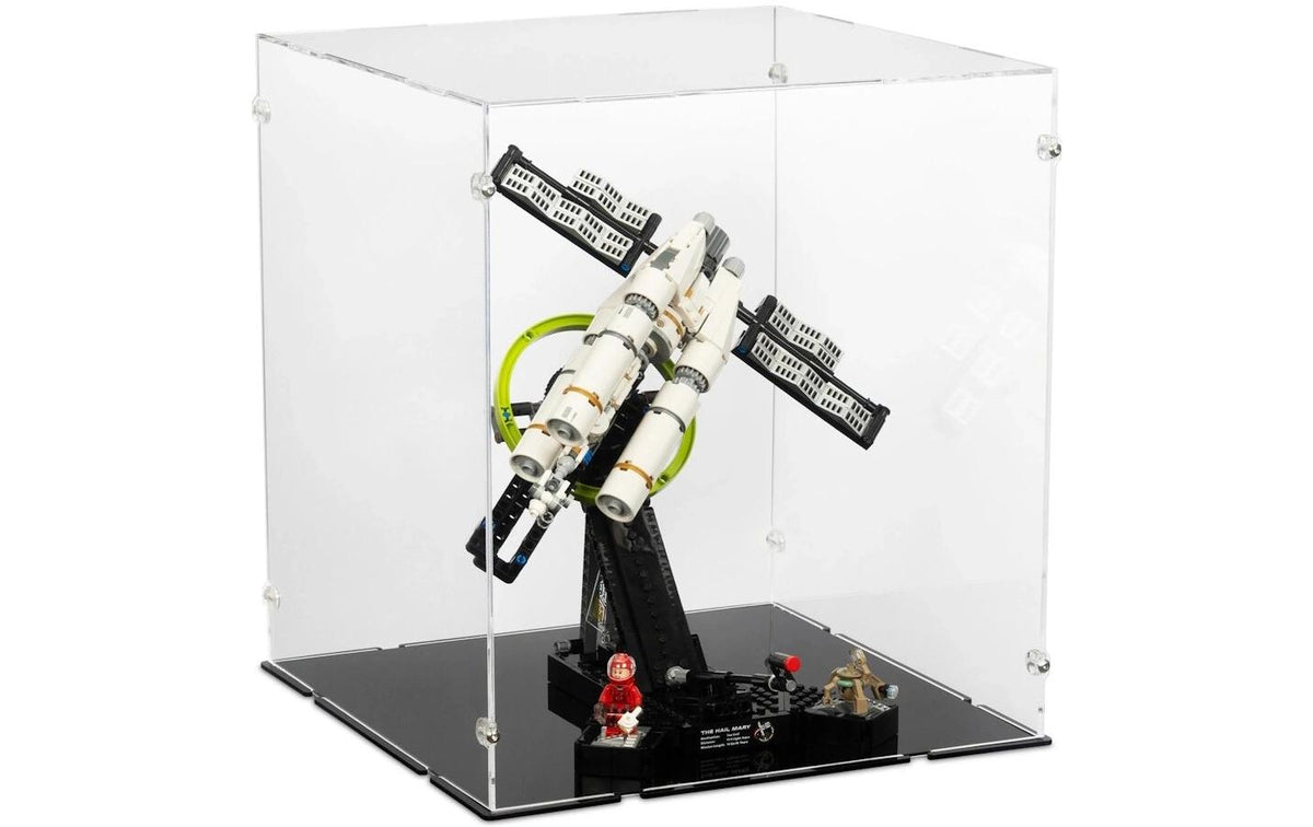Acryl-Display LEGO 11389 Der Astronaut Mit Kurbelöffnung und schwarzem Boden