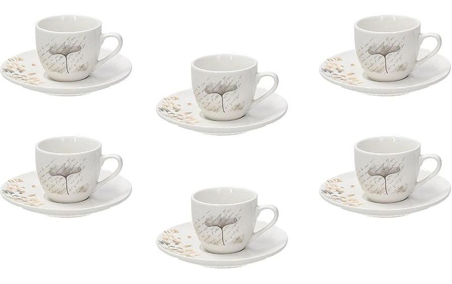 Tognana Espressotassen-Set Poesia 6 Stück, 80 ml, Weiss