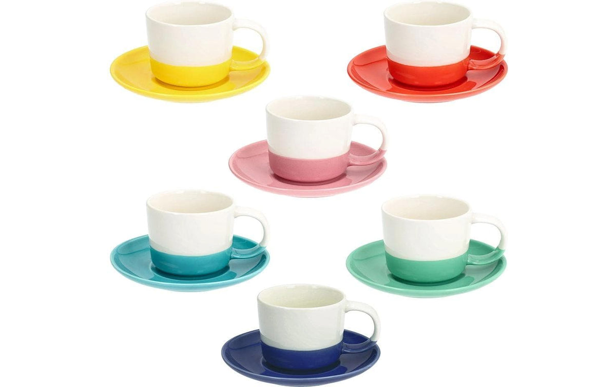 Tognana Kaffeetassen-Set Rainbow 6 Stück, 210 ml, farbig
