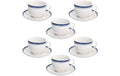 Tognana Kaffeetassen-Set Filo 6 Stück, 260 ml, Weiss/Blau