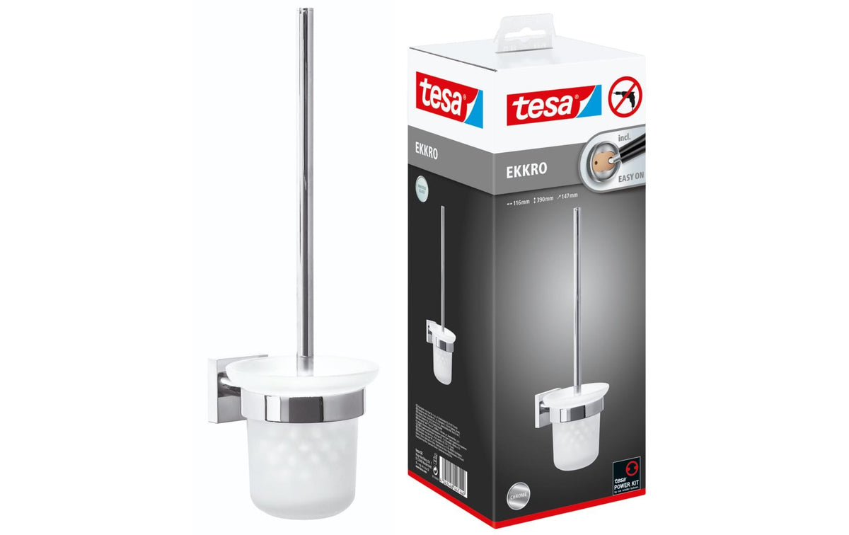 tesa WC-Bürsten-Set EKKRO Silber Serie ohne Bohren, silber