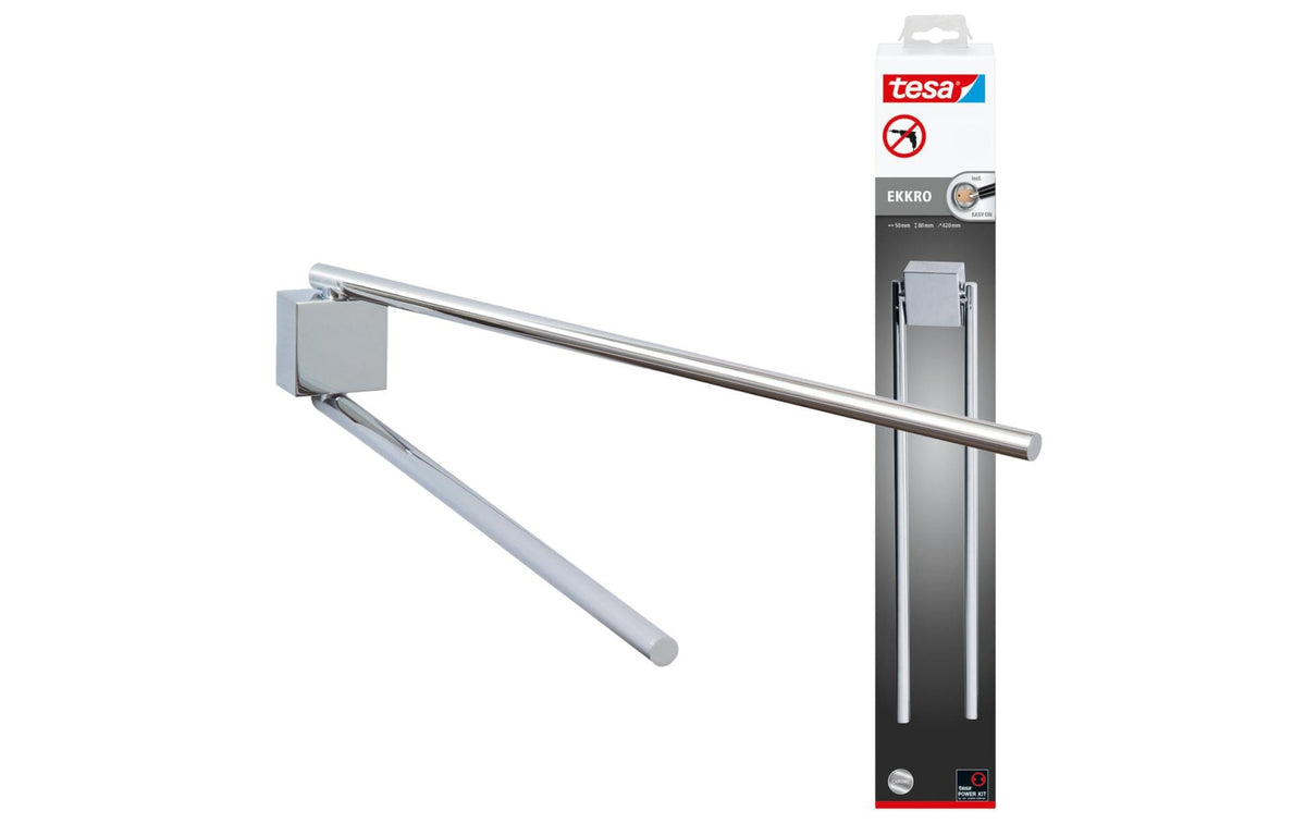 tesa Handtuchhalter EKKRO Silber Serie ohne Bohren, silber