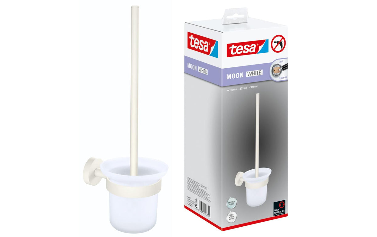 tesa WC-Bürsten-Set MOON WHITE Serie ohne Bohren, weiss