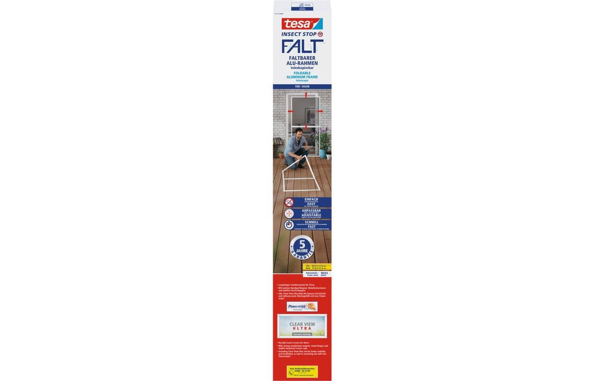 tesa Fliegengitter FALT Alu Rahmen 80cm x 170cm bis 100cm x 220cm