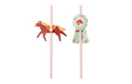 Partydeco Papierstrohhalme Pferde farbig, 19.5 cm, 6 Stk