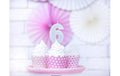 Partydeco Geburtstagskerzen Zahl 6 silber, 7 cm, 1 Stk