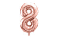Partydeco Folienballon Zahl 8 gross 86 cm, rosegold, 1 Stk